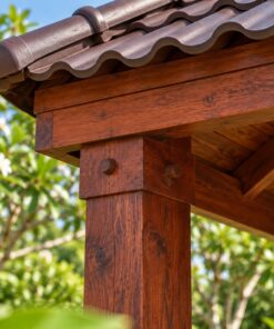 Chòi Gỗ Sân Vườn T75 - Vuông Bốn Cột, Gỗ Thông