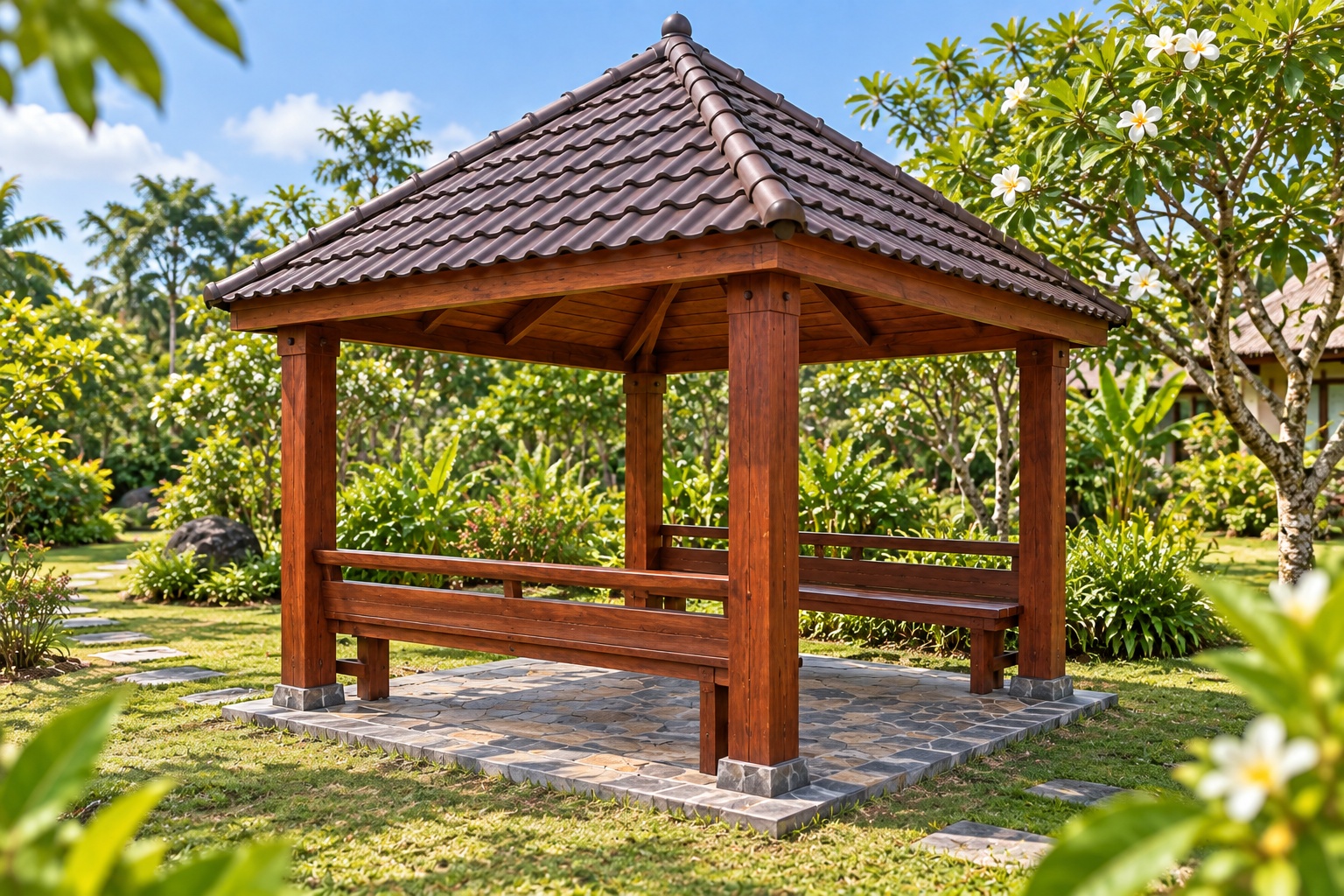Chòi Gỗ Sân Vườn T75 - Vuông Bốn Cột, Gỗ Thông Chòi Gỗ Sân Vườn T75 - Vuông Bốn Cột, Gỗ Thông