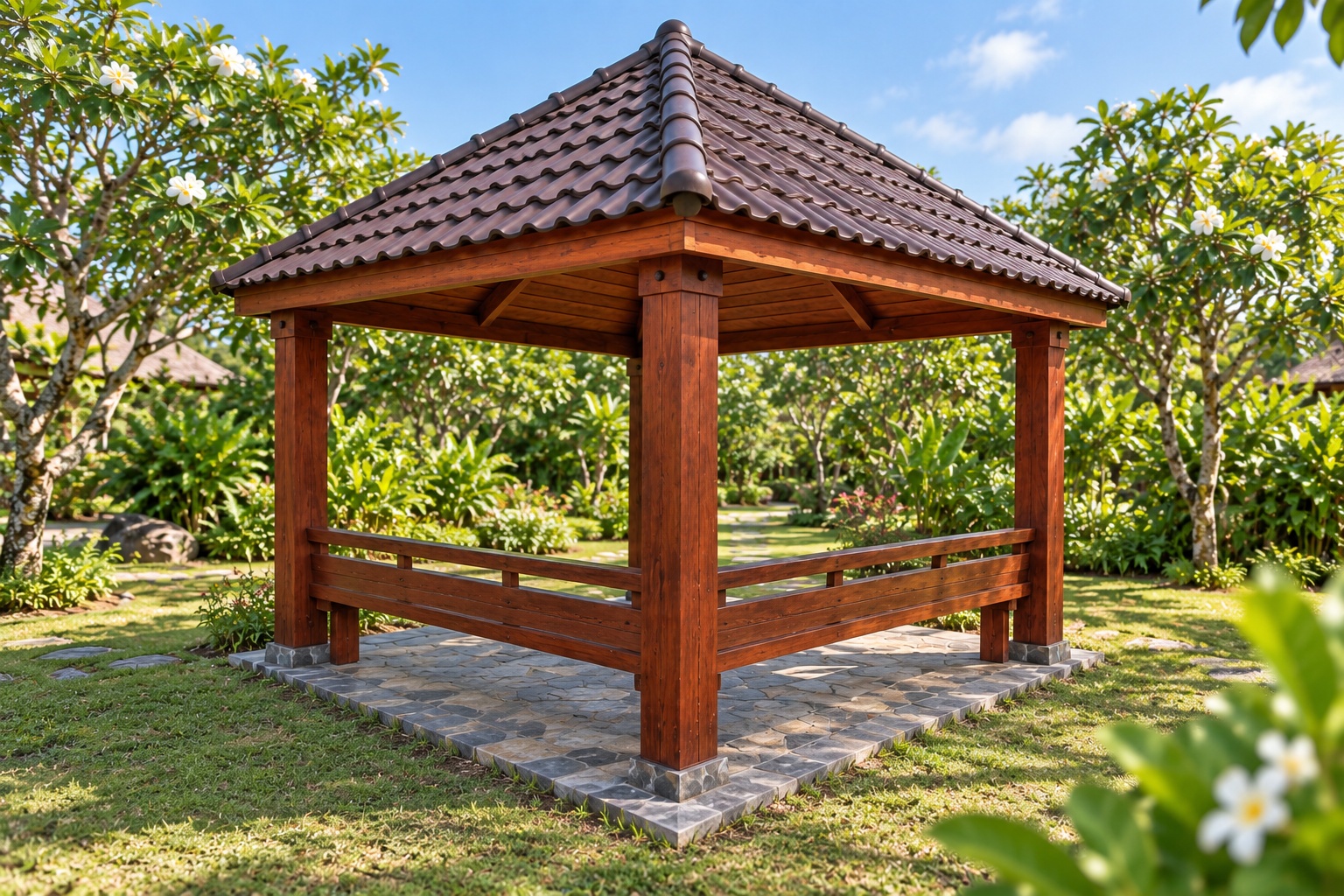 Chòi Gỗ Sân Vườn T75 - Vuông Bốn Cột, Gỗ Thông Chòi Gỗ Sân Vườn T75 - Vuông Bốn Cột, Gỗ Thông