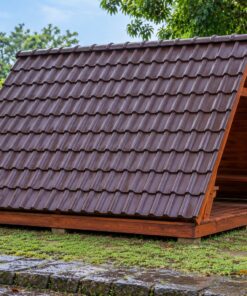 Chòi Gỗ Sân Vườn T79 - Khung Chữ A Mái Chạm Sàn Hai Đầu Hở, Gỗ Thông