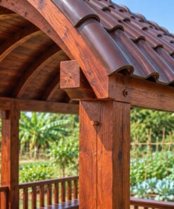Chòi Gỗ Sân Vườn T80 - Mái Vòm Cuốn Kiểu Mui Thuyền, Gỗ Thông