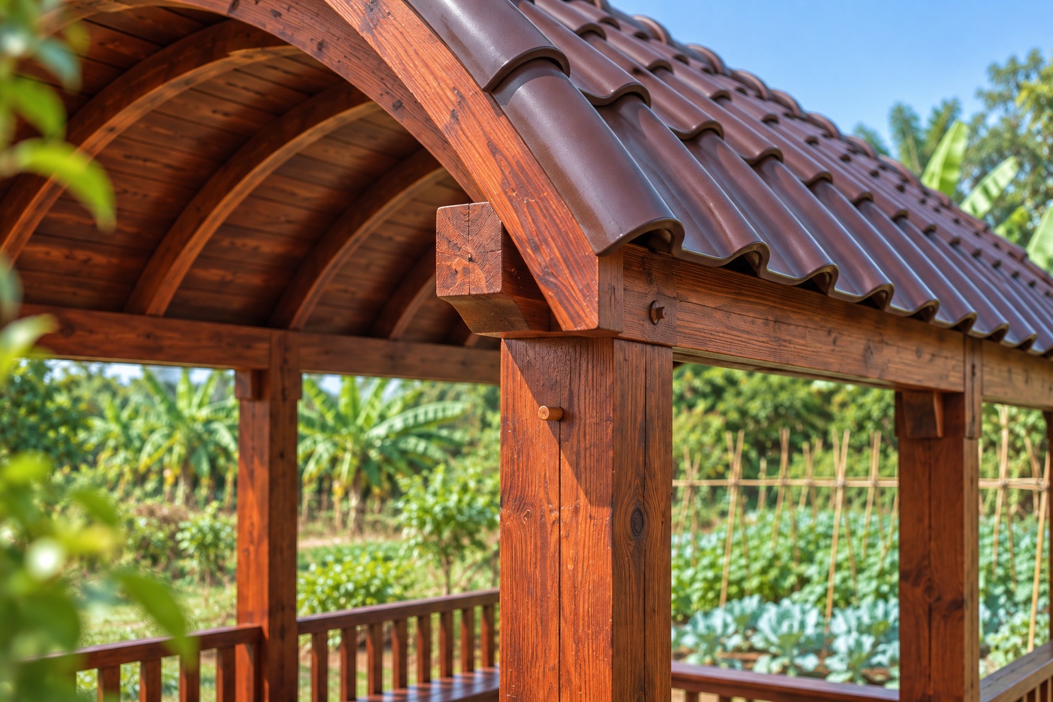 Chòi Gỗ Sân Vườn T80 - Mái Vòm Cuốn Kiểu Mui Thuyền, Gỗ Thông Chòi Gỗ Sân Vườn T80 - Mái Vòm Cuốn Kiểu Mui Thuyền, Gỗ Thông