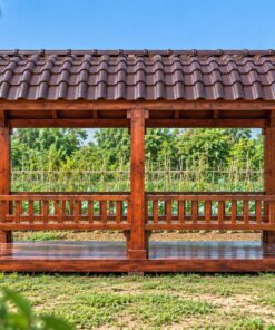 Chòi Gỗ Sân Vườn T80 - Mái Vòm Cuốn Kiểu Mui Thuyền, Gỗ Thông
