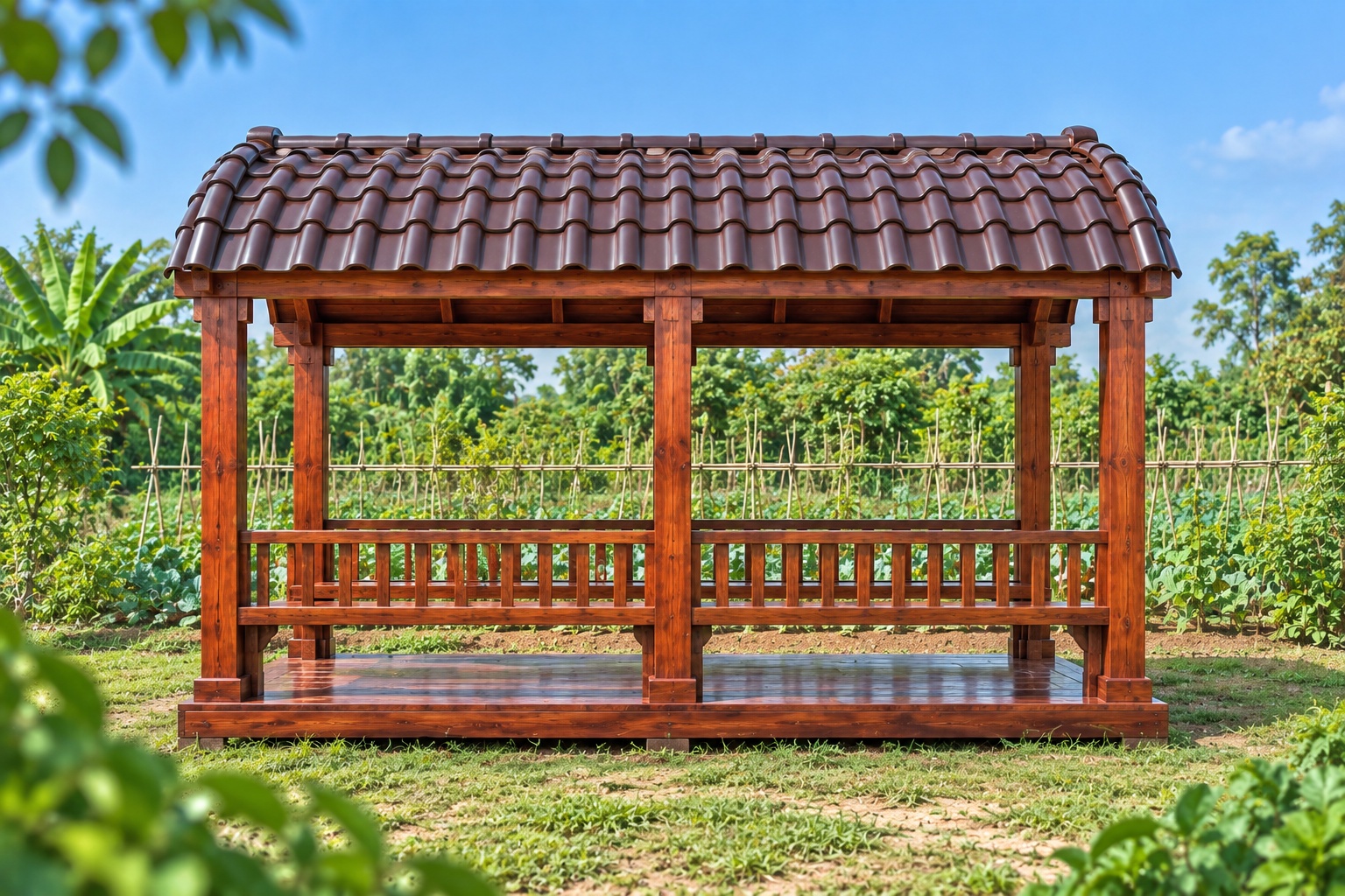 Chòi Gỗ Sân Vườn T80 - Mái Vòm Cuốn Kiểu Mui Thuyền, Gỗ Thông Chòi Gỗ Sân Vườn T80 - Mái Vòm Cuốn Kiểu Mui Thuyền, Gỗ Thông