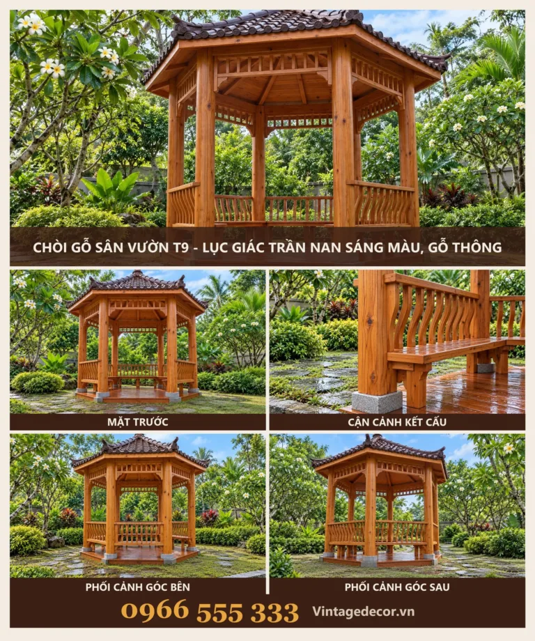 Chòi Gỗ T9 Lục Giác Trần Nan