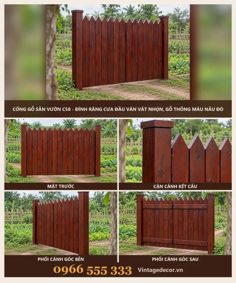 Cổng Gỗ Sân Vườn C58