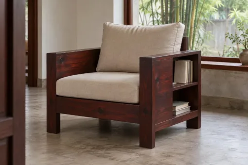 Ghế Đọc Sách Gỗ Thông NT69 - Tay Vịn Liền Kệ Sách Bên Hông, Gỗ Thông Màu Nâu Cánh Gián Ghế Đọc Sách Gỗ Thông NT69 - Tay Vịn Liền Kệ Sách Bên Hông, Gỗ Thông Màu Nâu Cánh Gián