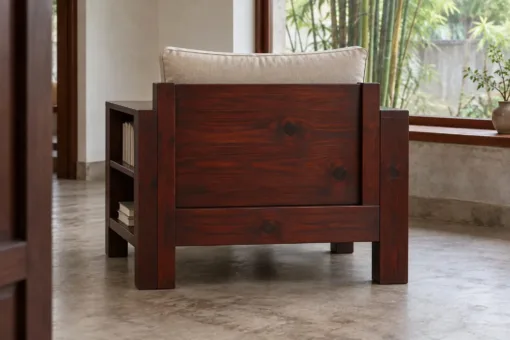 Ghế Đọc Sách Gỗ Thông NT69 - Tay Vịn Liền Kệ Sách Bên Hông, Gỗ Thông Màu Nâu Cánh Gián Ghế Đọc Sách Gỗ Thông NT69 - Tay Vịn Liền Kệ Sách Bên Hông, Gỗ Thông Màu Nâu Cánh Gián