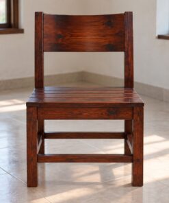 Ghế Gỗ Thông NT61 - Lưng Ván Liền Cong Nhẹ Không Tay Vịn, Gỗ Thông Màu Nâu Cánh Gián