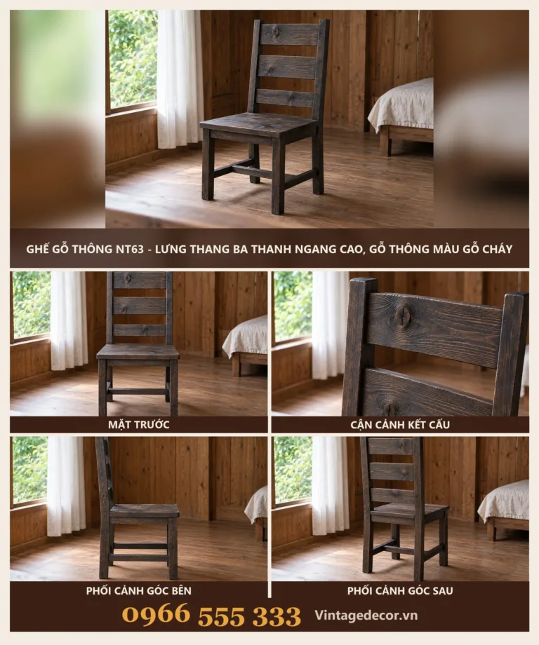 Ghế Gỗ Thông NT63
