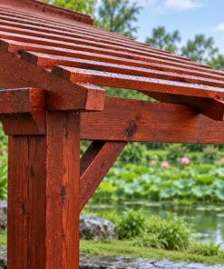 Giàn P34 – cận cảnh dầm xiên ăn mộng vào dầm ngang, chống xiên ở cột thấp