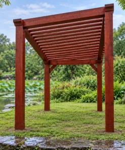 Giàn P34 – nhìn từ phía cột cao, thanh đầu đỡ hai dầm xiên