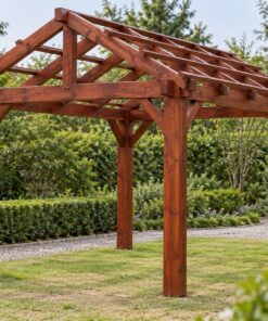 Giàn Hoa Pergola P37 - Khung Mái Hai Dốc Kèo Lộ Không Lợp, Gỗ Thông