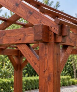Giàn Hoa Pergola P37 - Khung Mái Hai Dốc Kèo Lộ Không Lợp, Gỗ Thông