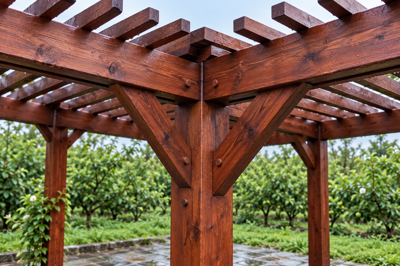 Giàn Hoa Pergola P39 - Mặt Bằng Chữ L Ôm Góc Sân, Gỗ Thông Giàn Hoa Pergola P39 - Mặt Bằng Chữ L Ôm Góc Sân, Gỗ Thông