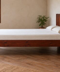 Giường Gỗ Thông GN15 - Đầu Giường Ván Đứng Nẹp Gờ Che Mạch, Gỗ Thông