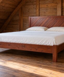 Giường Gỗ Thông GN16 - Đầu Giường Ván Ghép Chéo Một Chiều, Gỗ Thông