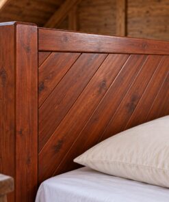 Giường Gỗ Thông GN16 - Đầu Giường Ván Ghép Chéo Một Chiều, Gỗ Thông