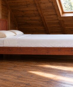 Giường Gỗ Thông GN16 - Đầu Giường Ván Ghép Chéo Một Chiều, Gỗ Thông