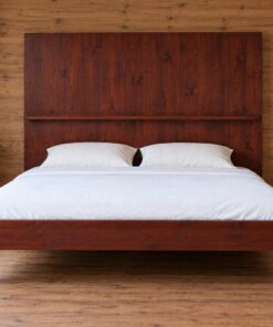 Giường Gỗ Thông GN18 - Đầu Giường Cao Có Gờ Kệ Ngang, Gỗ Thông