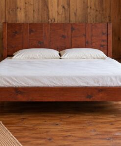 Giường Gỗ Thông GN20 - Đầu Giường Ván Dọc Nhịp Rộng Hẹp Xen Kẽ, Gỗ Thông