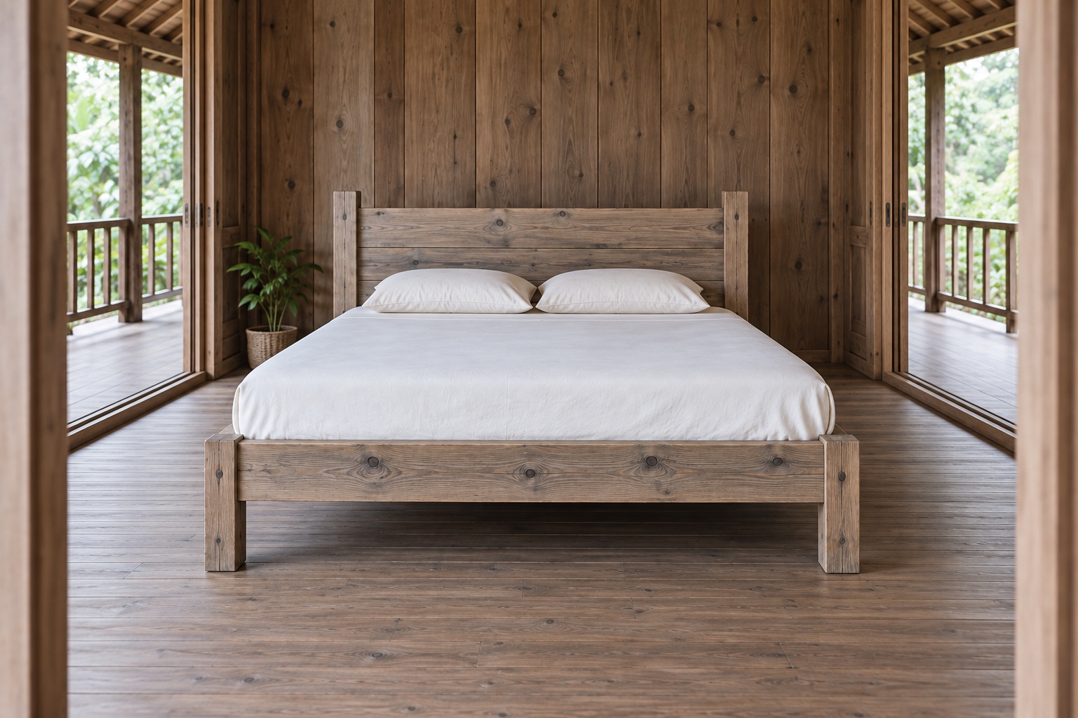 Giường Gỗ Thông GN24 - Đầu Giường Hai Trụ Vuông Ván Ngang Giữa, Gỗ Thông Màu Vintage Giường Gỗ Thông GN24 - Đầu Giường Hai Trụ Vuông Ván Ngang Giữa, Gỗ Thông Màu Vintage
