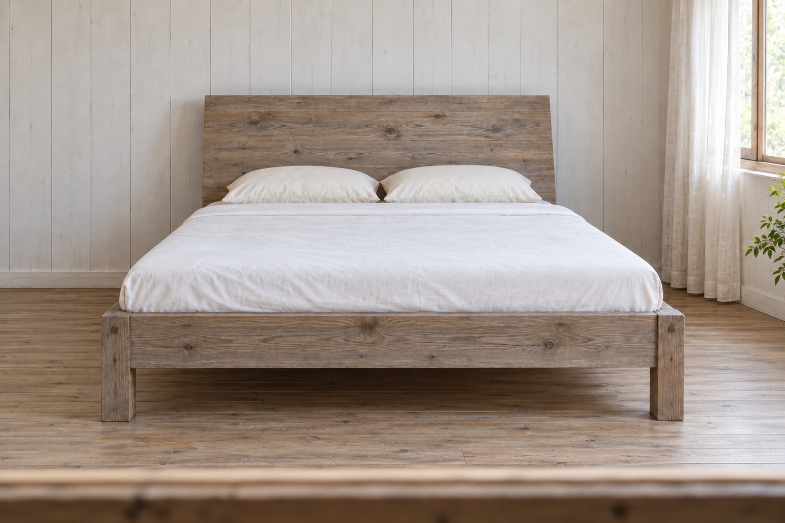 Giường Gỗ Thông GN28 - Đầu Giường Nghiêng Ra Sau Tựa Lưng, Gỗ Thông Màu Vintage Giường Gỗ Thông GN28 - Đầu Giường Nghiêng Ra Sau Tựa Lưng, Gỗ Thông Màu Vintage