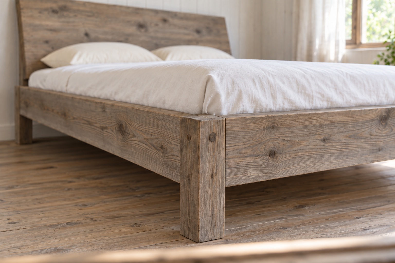 Giường Gỗ Thông GN28 - Đầu Giường Nghiêng Ra Sau Tựa Lưng, Gỗ Thông Màu Vintage Giường Gỗ Thông GN28 - Đầu Giường Nghiêng Ra Sau Tựa Lưng, Gỗ Thông Màu Vintage