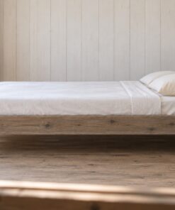 Giường Gỗ Thông GN28 - Đầu Giường Nghiêng Ra Sau Tựa Lưng, Gỗ Thông Màu Vintage