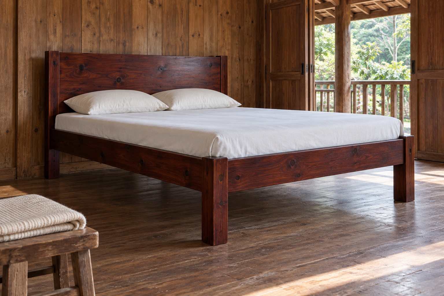 Giường Gỗ Thông GN31 - Chân Vuông Bản To Gầm Thoáng, Gỗ Thông Màu Nâu Cánh Gián Giường Gỗ Thông GN31 - Chân Vuông Bản To Gầm Thoáng, Gỗ Thông Màu Nâu Cánh Gián