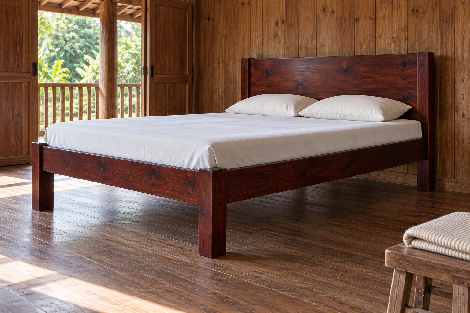 Giường Gỗ Thông GN31 - Chân Vuông Bản To Gầm Thoáng, Gỗ Thông Màu Nâu Cánh Gián Giường Gỗ Thông GN31 - Chân Vuông Bản To Gầm Thoáng, Gỗ Thông Màu Nâu Cánh Gián