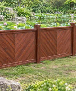 Hàng Rào Gỗ Sân Vườn HR12 - Ván Ghép Chéo Hình Xương Cá, Gỗ Thông