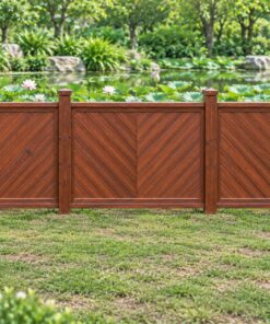 Hàng Rào Gỗ Sân Vườn HR12 - Ván Ghép Chéo Hình Xương Cá, Gỗ Thông