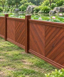 Hàng Rào Gỗ Sân Vườn HR12 - Ván Ghép Chéo Hình Xương Cá, Gỗ Thông