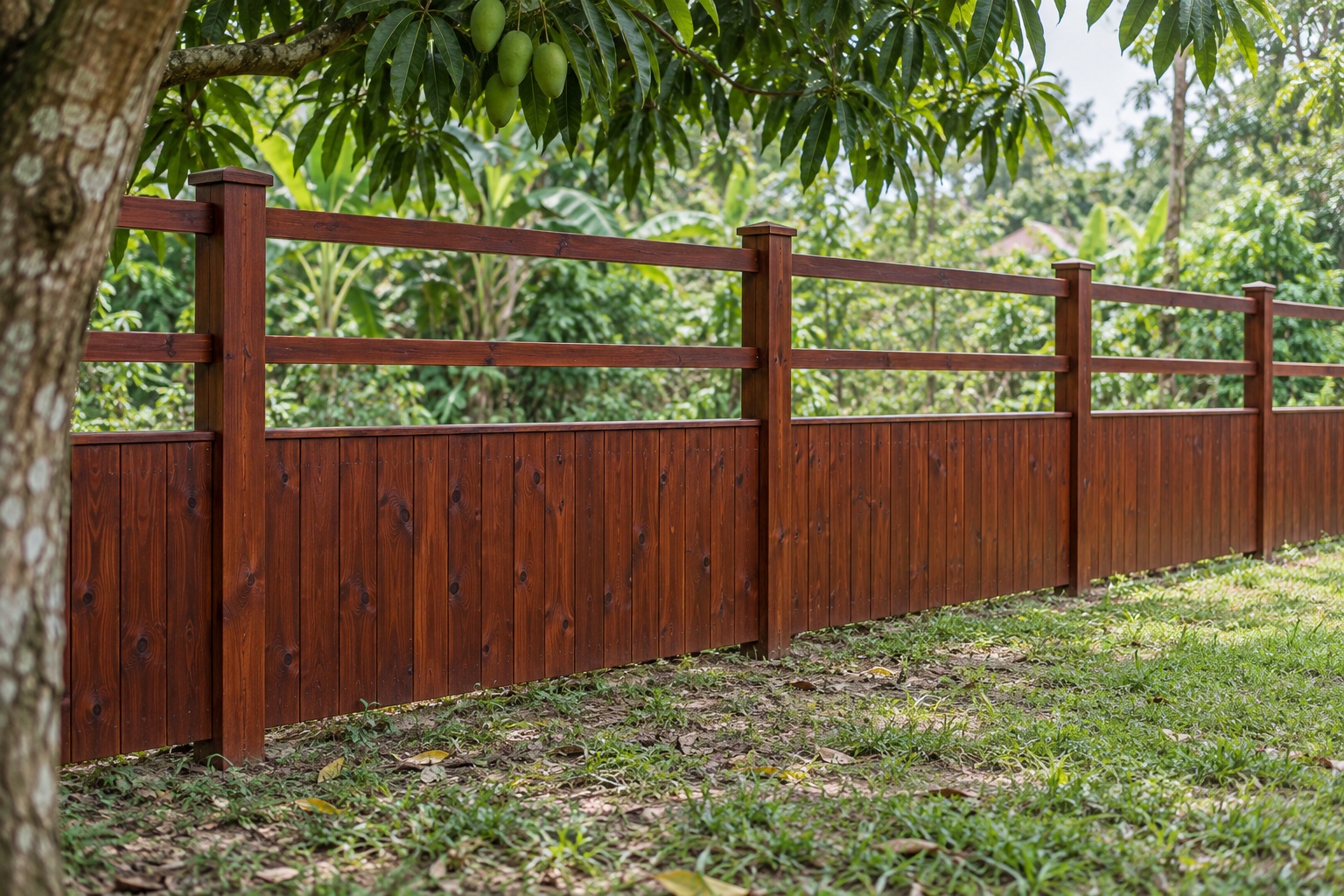 Hàng Rào Gỗ Sân Vườn HR13 - Dưới Ván Kín Trên Hai Thanh Ngang, Gỗ Thông Hàng Rào Gỗ Sân Vườn HR13 - Dưới Ván Kín Trên Hai Thanh Ngang, Gỗ Thông