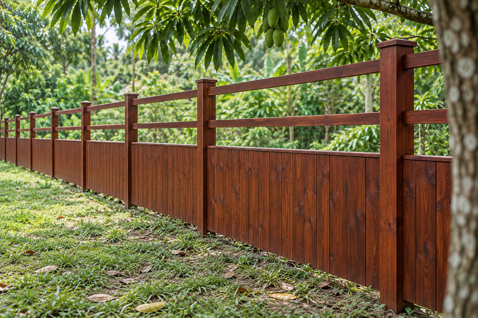 Hàng Rào Gỗ Sân Vườn HR13 - Dưới Ván Kín Trên Hai Thanh Ngang, Gỗ Thông Hàng Rào Gỗ Sân Vườn HR13 - Dưới Ván Kín Trên Hai Thanh Ngang, Gỗ Thông
