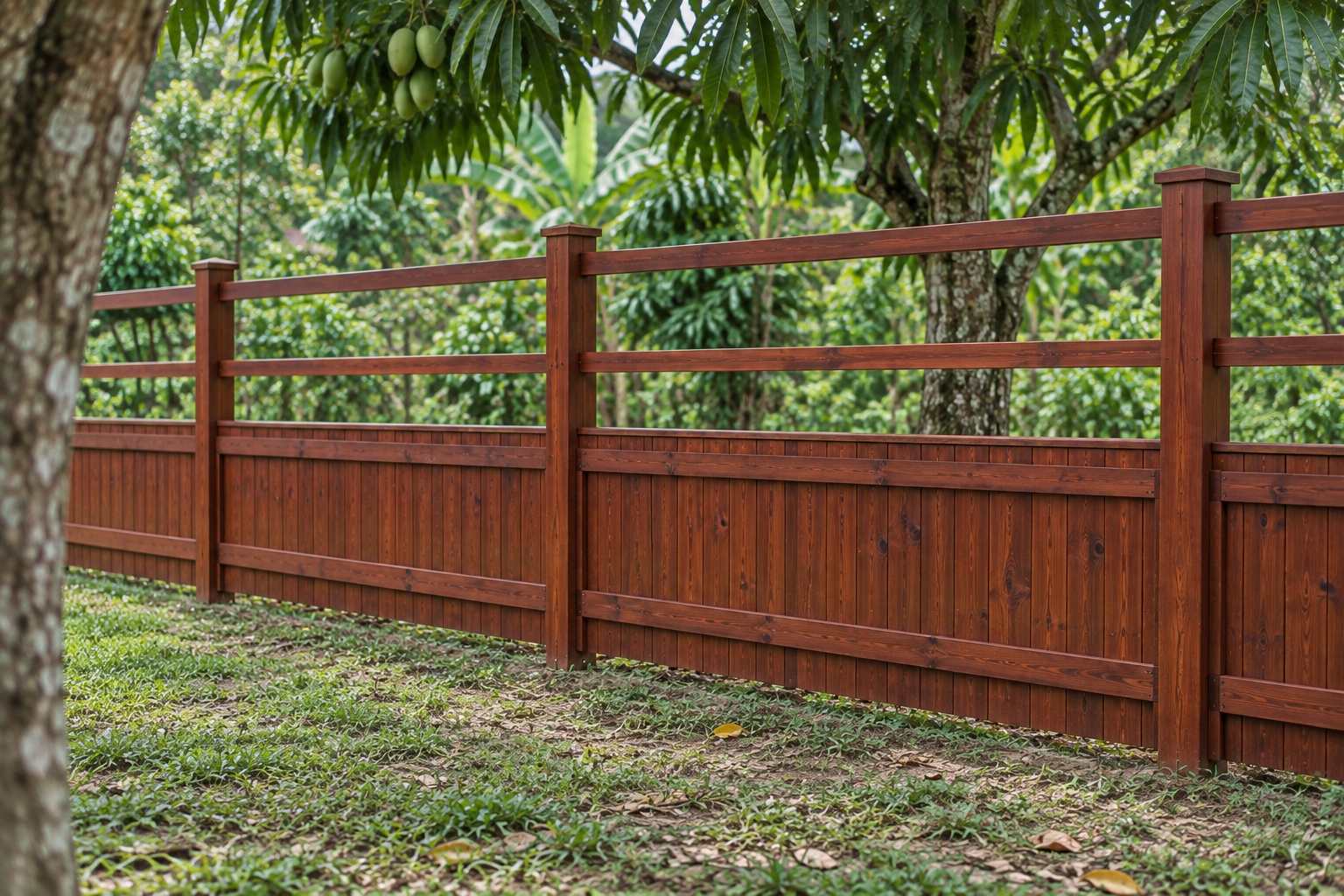 Hàng Rào Gỗ Sân Vườn HR13 - Dưới Ván Kín Trên Hai Thanh Ngang, Gỗ Thông Hàng Rào Gỗ Sân Vườn HR13 - Dưới Ván Kín Trên Hai Thanh Ngang, Gỗ Thông