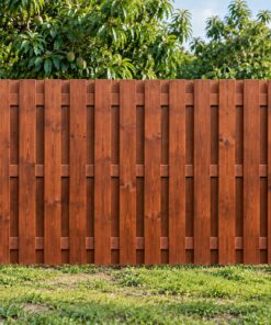 Hàng Rào Gỗ Sân Vườn HR17 - Ván Đứng So Le Hai Mặt Kín Nhìn Thẳng, Gỗ Thông