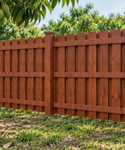 Hàng Rào Gỗ Sân Vườn HR17 - Ván Đứng So Le Hai Mặt Kín Nhìn Thẳng, Gỗ Thông