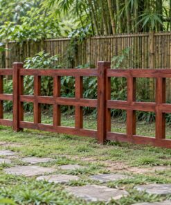 Hàng Rào Gỗ Sân Vườn HR18 - Lưới Ô Vuông Lớn Thoáng Kiểu Nhật, Gỗ Thông
