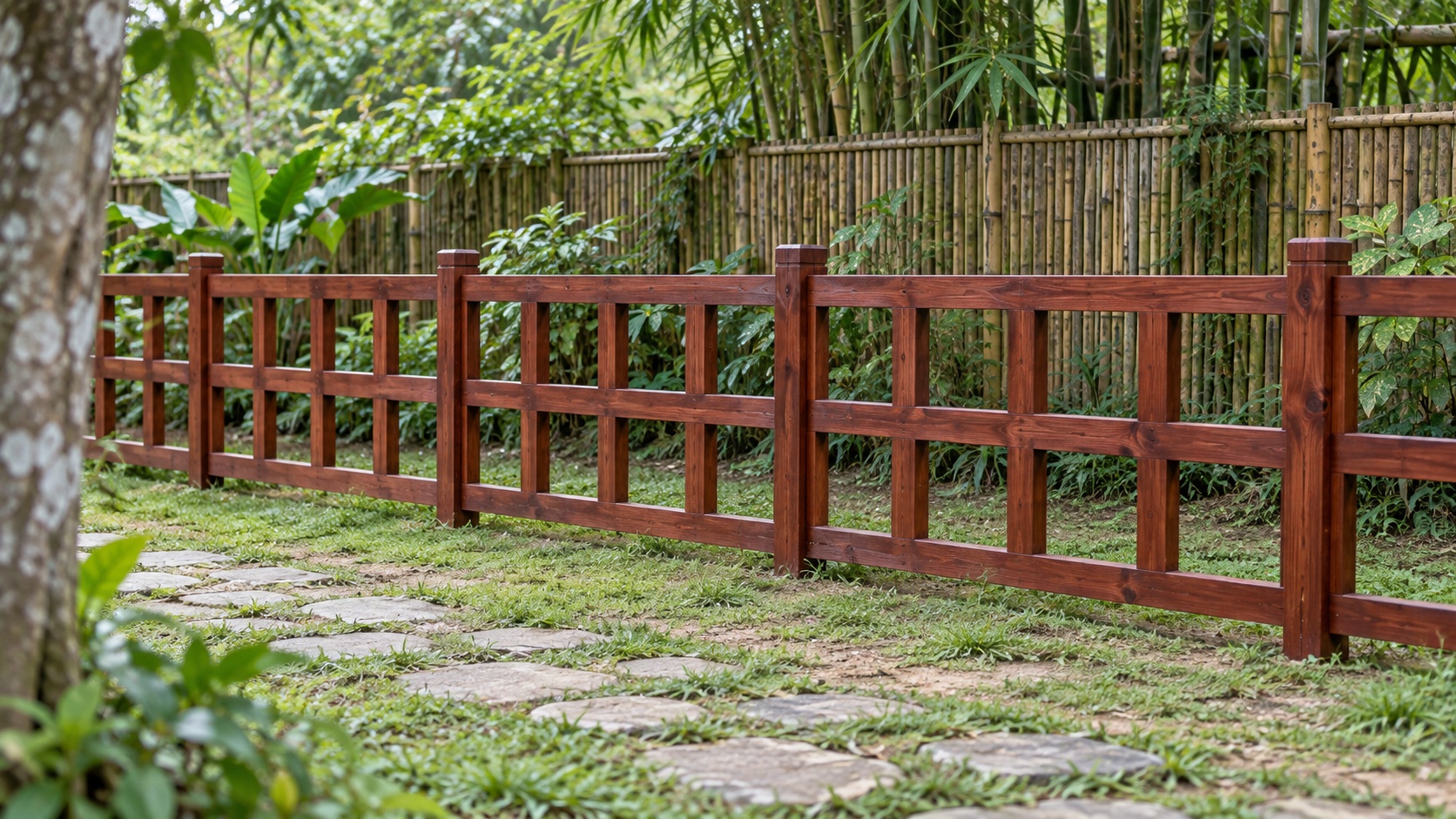 Hàng Rào Gỗ Sân Vườn HR18 - Lưới Ô Vuông Lớn Thoáng Kiểu Nhật, Gỗ Thông Hàng Rào Gỗ Sân Vườn HR18 - Lưới Ô Vuông Lớn Thoáng Kiểu Nhật, Gỗ Thông