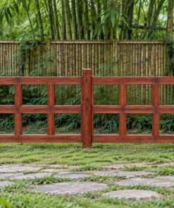 Hàng Rào Gỗ Sân Vườn HR18 - Lưới Ô Vuông Lớn Thoáng Kiểu Nhật, Gỗ Thông