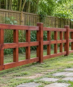 Hàng Rào Gỗ Sân Vườn HR18 - Lưới Ô Vuông Lớn Thoáng Kiểu Nhật, Gỗ Thông