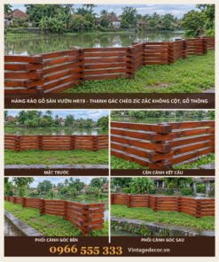 Hàng Rào Gỗ Sân Vườn HR19 - Thanh Gác Chéo Zíc Zắc Không Cột, Gỗ Thông