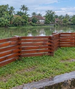 Hàng Rào Gỗ Sân Vườn HR19 - Thanh Gác Chéo Zíc Zắc Không Cột, Gỗ Thông