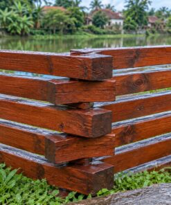 Hàng Rào Gỗ Sân Vườn HR19 - Thanh Gác Chéo Zíc Zắc Không Cột, Gỗ Thông