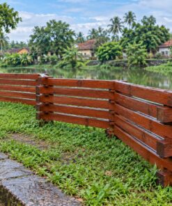 Hàng Rào Gỗ Sân Vườn HR19 - Thanh Gác Chéo Zíc Zắc Không Cột, Gỗ Thông