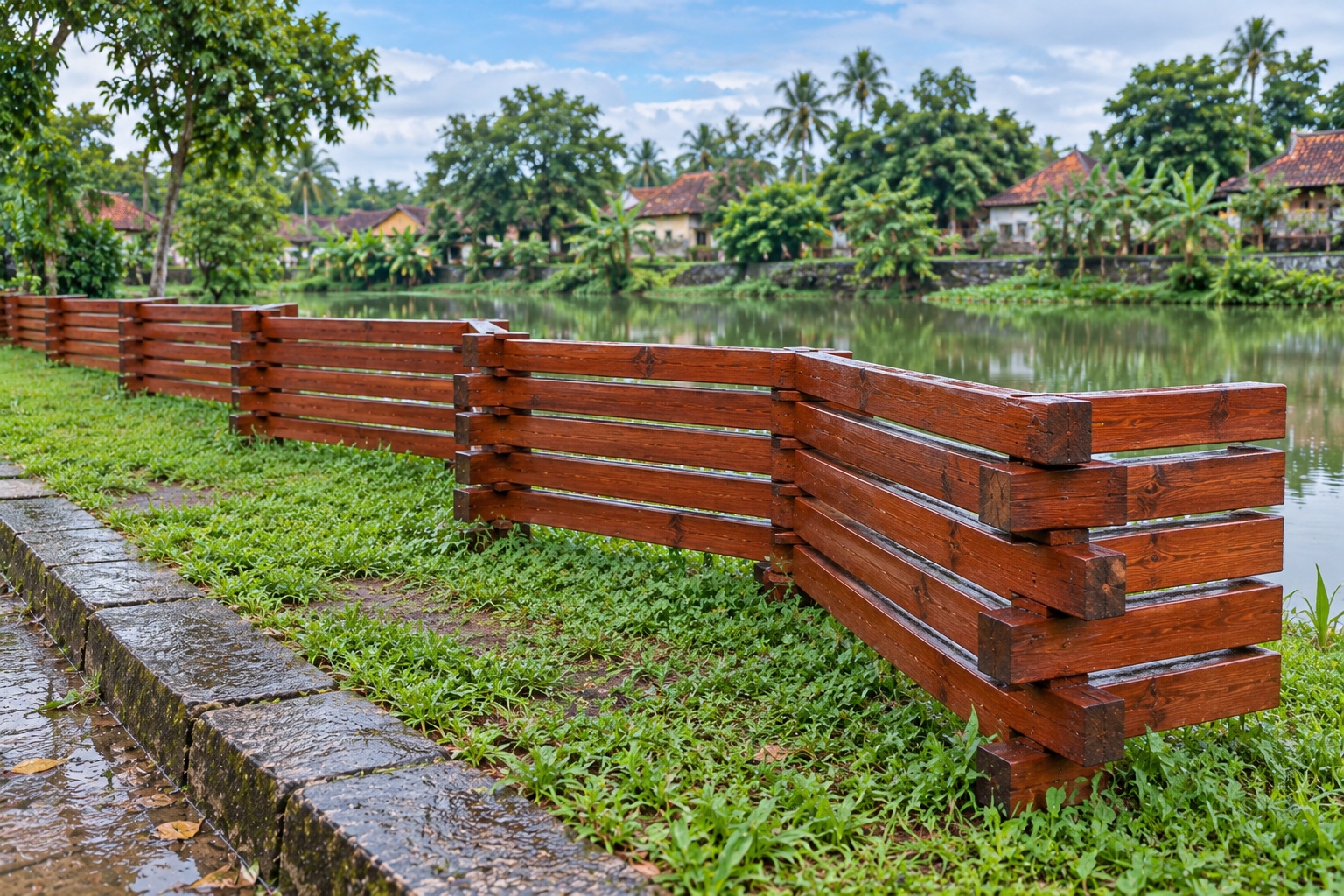 Hàng Rào Gỗ Sân Vườn HR19 - Thanh Gác Chéo Zíc Zắc Không Cột, Gỗ Thông Hàng Rào Gỗ Sân Vườn HR19 - Thanh Gác Chéo Zíc Zắc Không Cột, Gỗ Thông