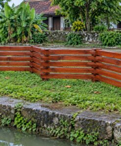 Hàng Rào Gỗ Sân Vườn HR19 - Thanh Gác Chéo Zíc Zắc Không Cột, Gỗ Thông