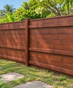 Hàng Rào Gỗ Sân Vườn HR20 - Liền Ghế Băng Chạy Dọc Chân Rào, Gỗ Thông